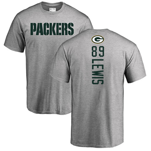Men Green Bay Packers Ash #89 Lewis Marcedes Backer Nike NFL T Shirt